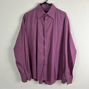 Theory Button Down Dress Shirt- Purple- Lilac- Lavender- Long Sleeve- Size Large